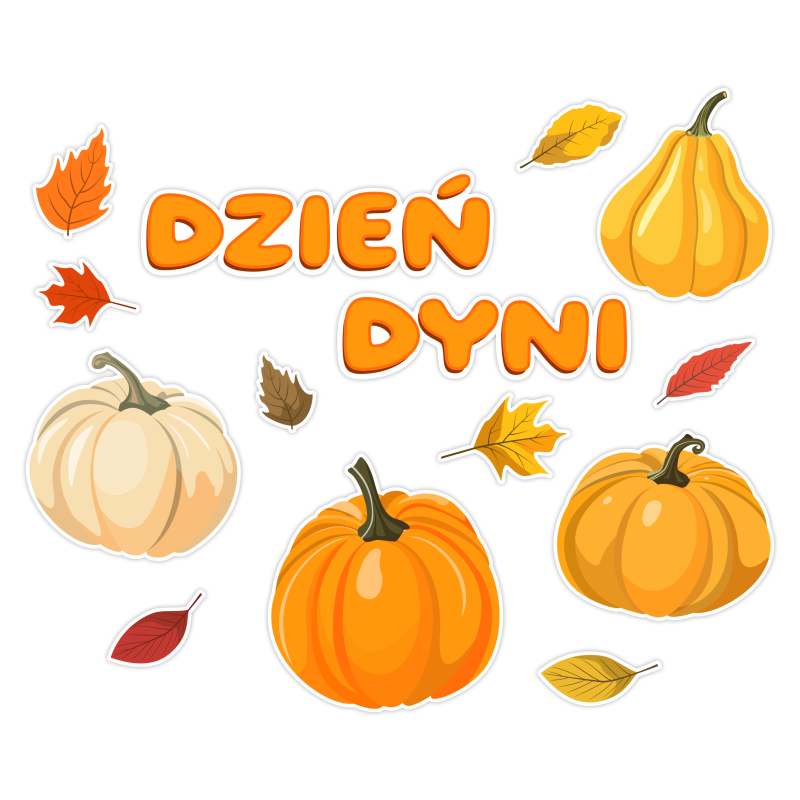 Dekoracja na gazetkę DZIEŃ DYNI Napis Dynie Jesień Liście Halloween 14 el.