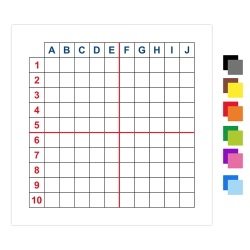 Mata do Kodowania 40x40 cm Linie Symetrii + Kartoniki 120 szt.