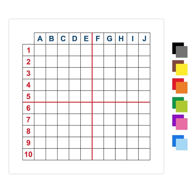 Mata do Kodowania 40x40 cm Linie Symetrii + Kartoniki 120 szt.