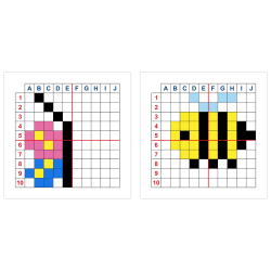 Mata do Kodowania 120x120 cm Linie Symetrii + Kartoniki 120 szt.