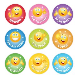 Naklejki Motywacyjne dla Dzieci - Nagroda Ocena - Buźki 54szt.