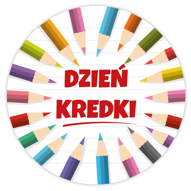 Naklejki na DZIEŃ KREDKI Przedszkole Szkoła Prezent 24 szt.