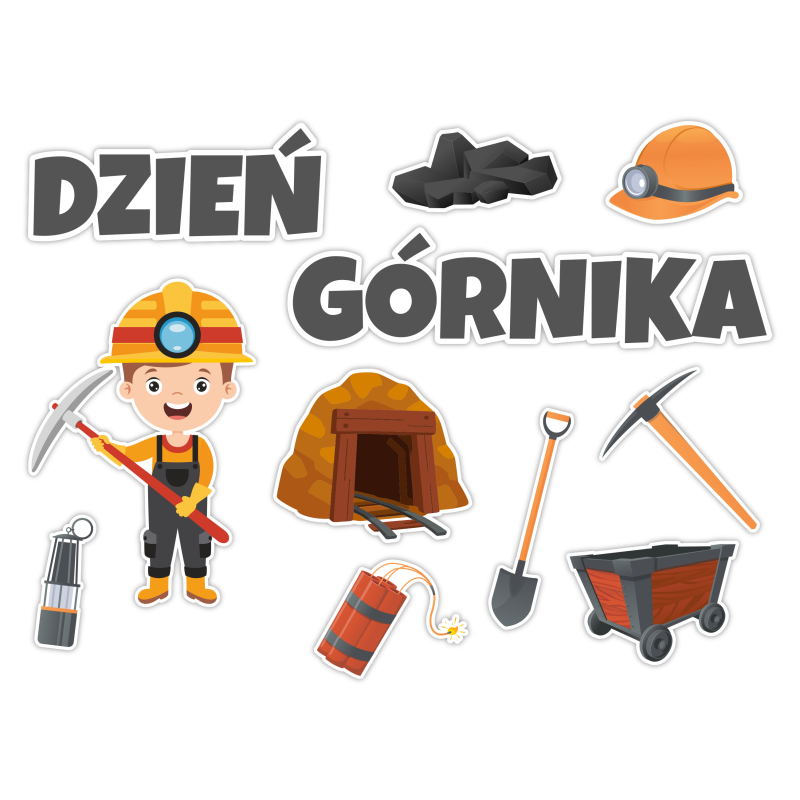 Dekoracja na gazetkę DZIEŃ GÓRNIKA BARBÓRKA przedszkole 11 el.