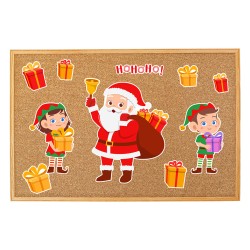 Dekoracja zimowa MIKOŁAJ ELFY PREZENTY Zima jednostronna 10 el.