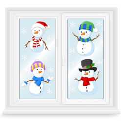 Dekoracja zimowa BAŁWANKI PŁATKI ŚNIEGU Zima dwustronna 19 el.