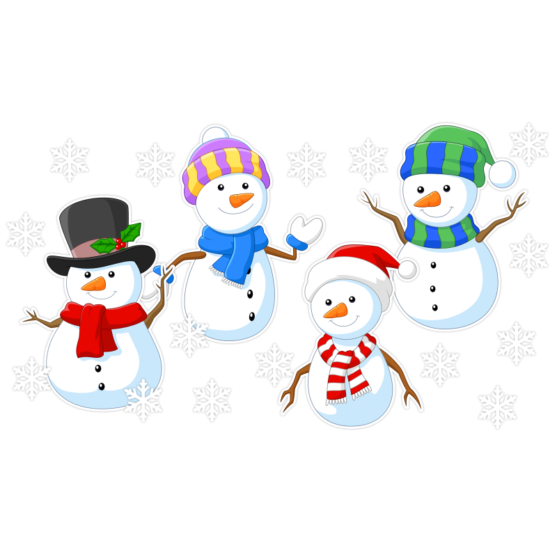 Dekoracja zimowa BAŁWANKI PŁATKI ŚNIEGU Zima dwustronna 19 el.