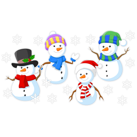 Dekoracja zimowa BAŁWANKI PŁATKI ŚNIEGU Zima dwustronna 19 el.