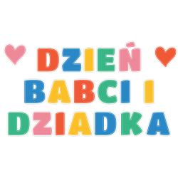 Dekoracja na gazetkę DZIEŃ BABCI I DZIADKA Napis Wycięte Litery