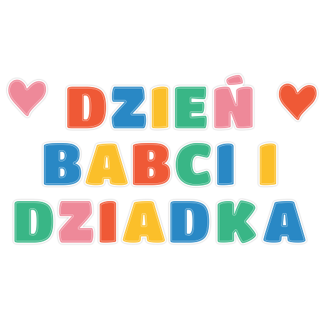 Dekoracja na gazetkę DZIEŃ BABCI I DZIADKA Napis Wycięte Litery