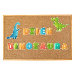 Dekoracja na gazetkę Dinozaury DZIEŃ DINOZAURA Napis Wycięte Litery