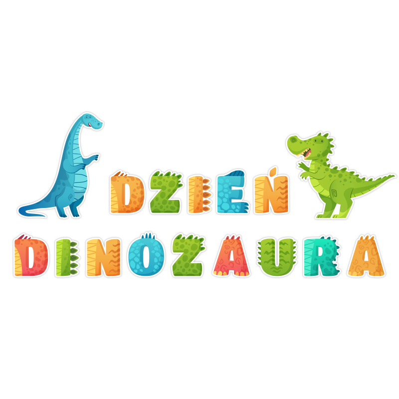 Dekoracja na gazetkę Dinozaury DZIEŃ DINOZAURA Napis Wycięte Litery