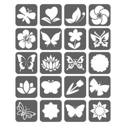 Kwiaty Motyle Szablony Do Tatuaży Brokatowych