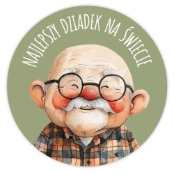 Naklejki na DZIEŃ DZIADKA Najlepszy Dziadek na Świecie Prezent 24 szt.