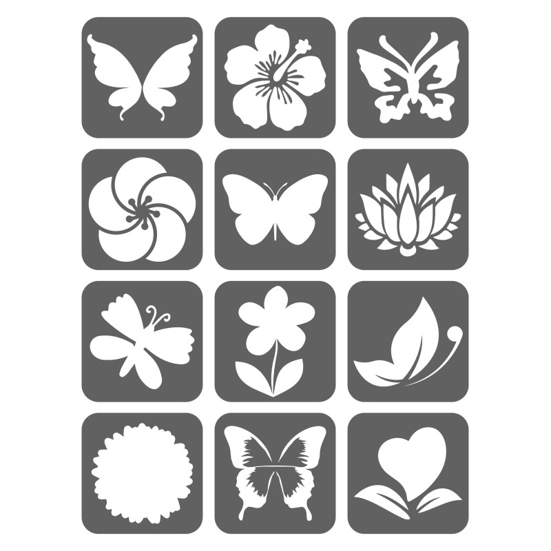 Kwiaty Motyle Szablony Do Tatuaży Brokatowych