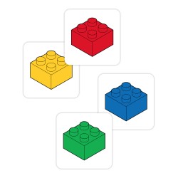 Naklejki na pojemniki LEGO – kolorowe etykiety do sortowania klocków 40 szt