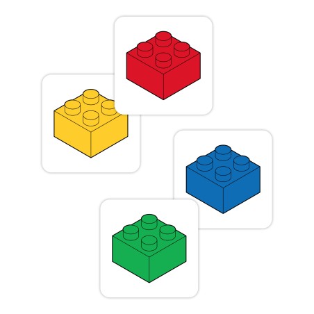 Naklejki na pojemniki LEGO – kolorowe etykiety do sortowania klocków 40 szt