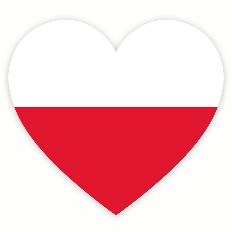 Naklejki patriotyczne serca ŚWIĘTO KONSTYTUCJI 3 MAJA dzień flagi 20 sztuk