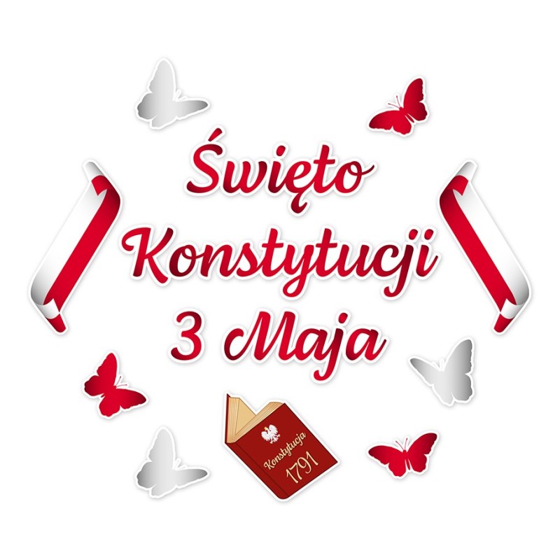 Dekoracja patriotyczna 3 MAJA ŚWIĘTO KONSTYTUCJI Szkoła Przedszkole 12 el.