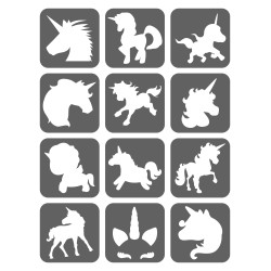 Jednorożce Szablony Do Tatuaży Brokatowych