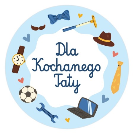 Naklejki DZIEŃ OJCA 23 czerwca Dla Kochanego Taty Prezent 24 szt.