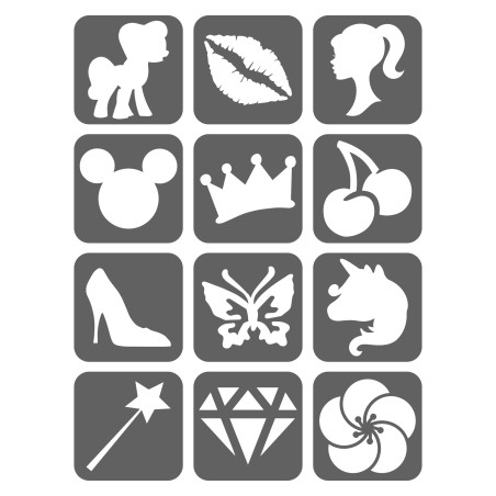 Dziewczynka Szablony Do Tatuaży Brokatowych