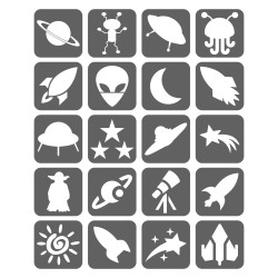 Kosmos Szablony Do Tatuaży Brokatowych