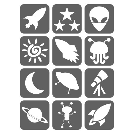 Kosmos Szablony Do Tatuaży Brokatowych