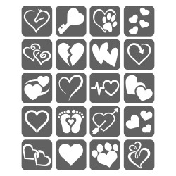 Miłość Serca Szablony Do Tatuaży Brokatowych