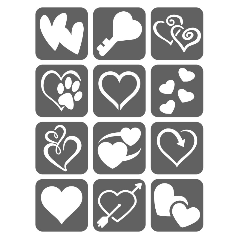 Miłość Serca Szablony Do Tatuaży Brokatowych