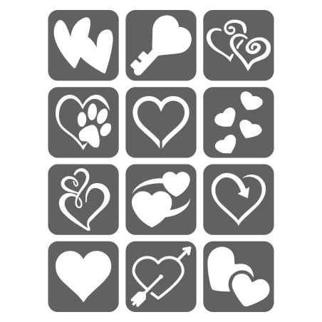 Miłość Serca Szablony Do Tatuaży Brokatowych