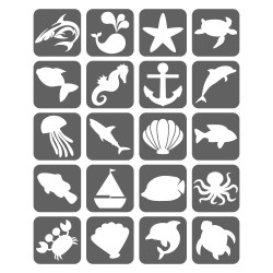 Morskie Szablony Do Tatuaży Brokatowych