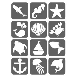 Morskie Szablony Do Tatuaży Brokatowych