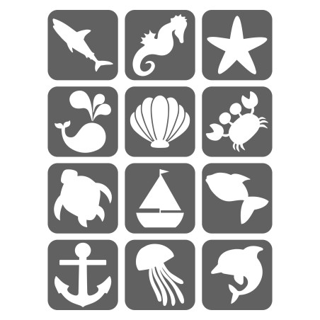 Morskie Szablony Do Tatuaży Brokatowych