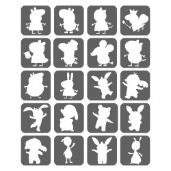 Peppa, Bing Szablony Do Tatuaży Brokatowych