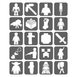 Lego, Minecraft Szablony Do Tatuaży Brokatowych