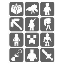 Lego, Minecraft Szablony Do Tatuaży Brokatowych