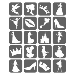 Księżniczki Szablony Do Tatuaży Brokatowych