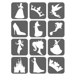 Księżniczki Szablony Do Tatuaży Brokatowych