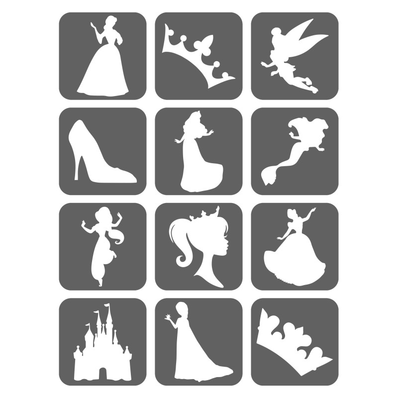 Księżniczki Szablony Do Tatuaży Brokatowych