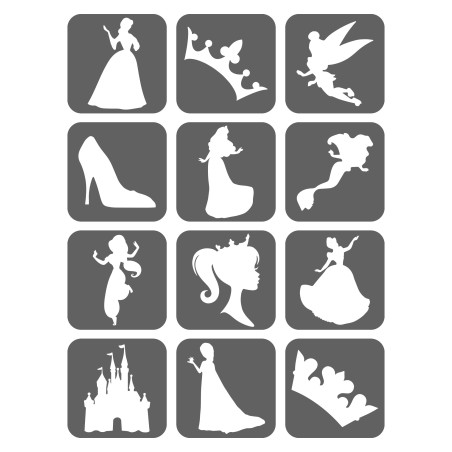 Księżniczki Szablony Do Tatuaży Brokatowych