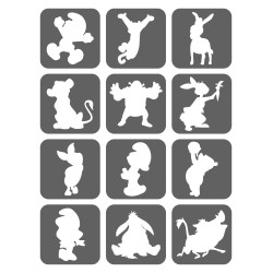 Smerfy, Puchatek, Shrek, Król Lew Szablony Do Tatuaży Brokatowych