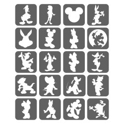 Bajki Bugs, Miki, Donald, Tom i Jerry Szablony Do Tatuaży Brokatowych