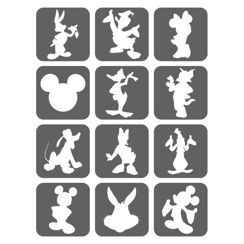 Bajki Bugs, Miki, Donald, Tom i Jerry Szablony Do Tatuaży Brokatowych