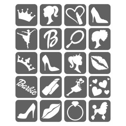 Barbie Szablony Do Tatuaży Brokatowych