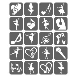 Balet Szablony Do Tatuaży Brokatowych