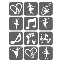 Balet Szablony Do Tatuaży Brokatowych