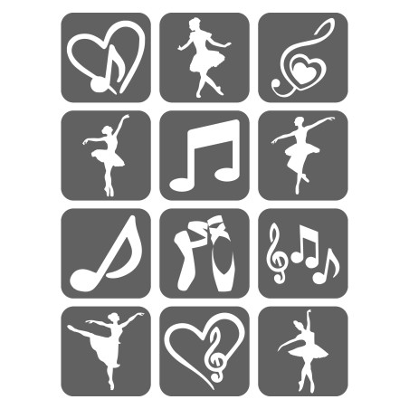 Balet Szablony Do Tatuaży Brokatowych