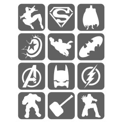 Super bohaterowie Szablony Do Tatuaży Brokatowych