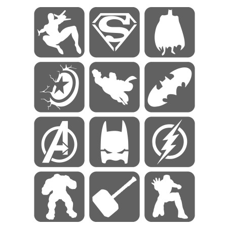 Super bohaterowie Szablony Do Tatuaży Brokatowych