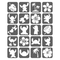 Lilo Stich, Stitch, Hawaje Szablony Do Tatuaży Brokatowych